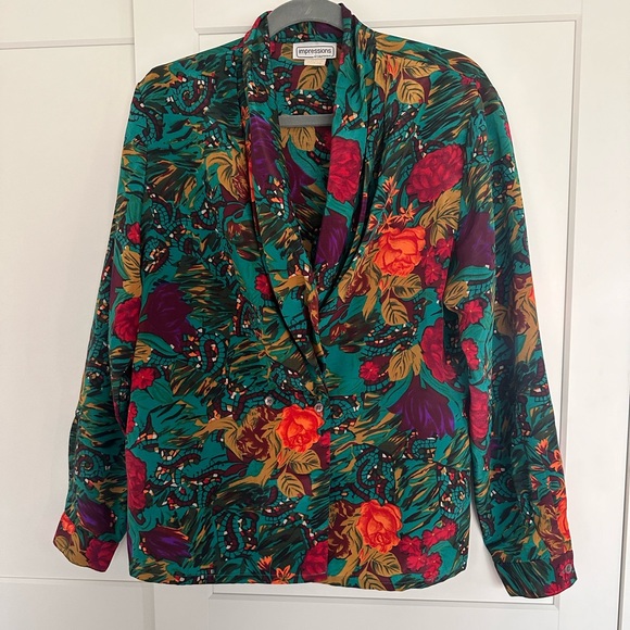 Vintage silky blazer blouse - Picture 1 of 8